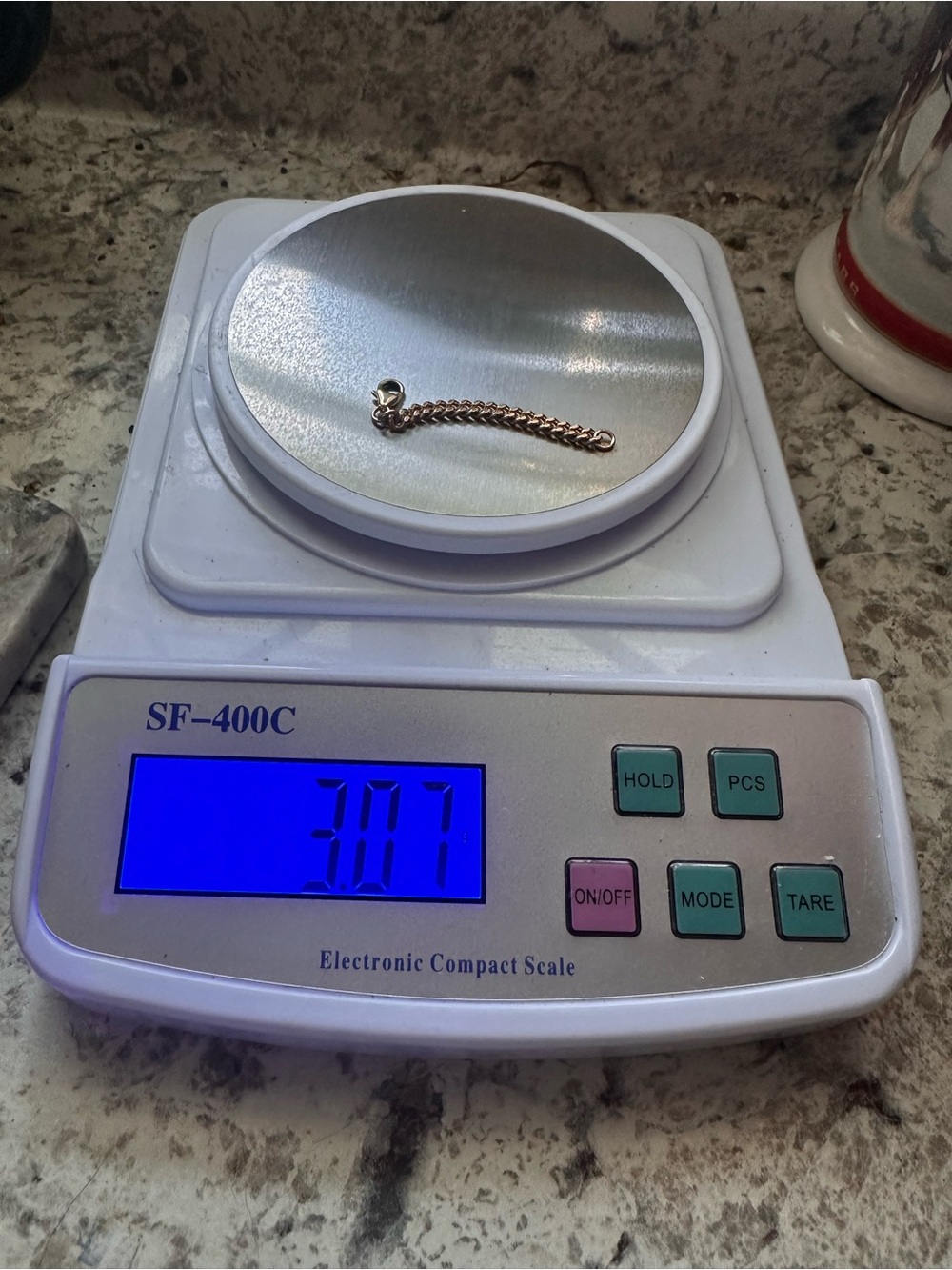 Solid yellow gold curb chain extender - Picture 6 of 8